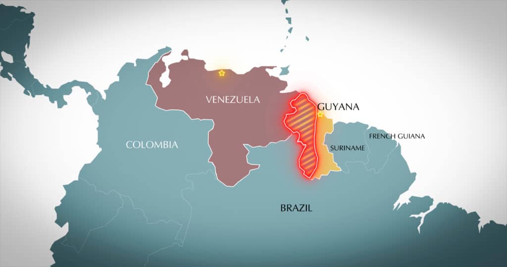 Venezuela crisis disputed territory map
