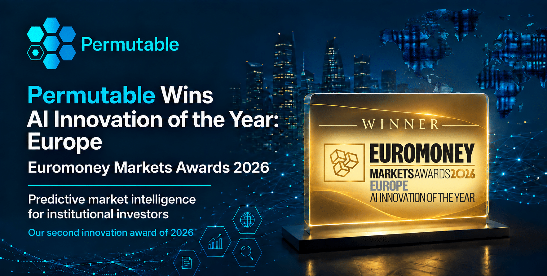 Award plaque for AI innovation winner Permutable